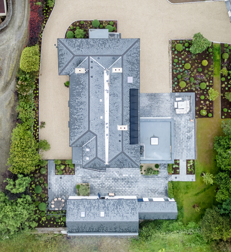 A view of Grove House from above.