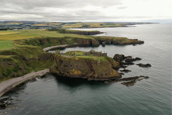 AN old building near the Irish cliffs.